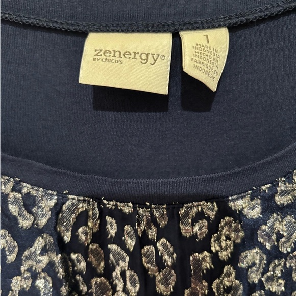 Chico’s Metallic Animal Print Tee - Picture 3 of 4